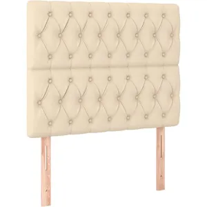 vidaXL Têtes de lit 2 pcs Crème 90x7x78/88 cm Tissu pas cher