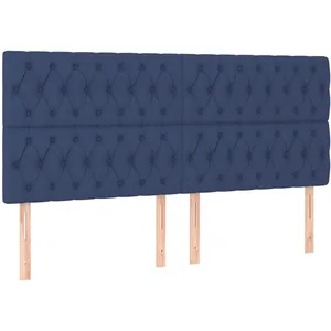 vidaXL Têtes de lit 4 pcs Bleu 90x7x78/88 cm Tissu pas cher