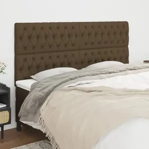 vidaXL Têtes de lit 4 pcs Marron Foncé 100x7x78/88 cm Tissu pas cher