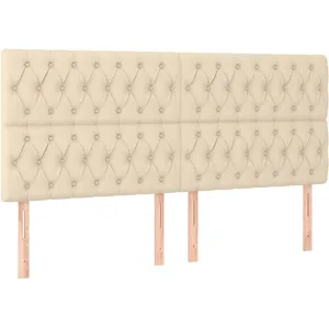vidaXL Têtes de lit 4 pcs Crème 100x7x78/88 cm Tissu pas cher