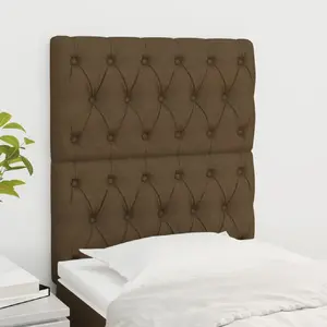 vidaXL Têtes de lit 2 pcs Marron Foncé 80x7x78/88 cm Tissu pas cher