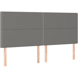vidaXL Têtes de lit 4 pcs Gris foncé 80x5x78/88 cm Tissu pas cher