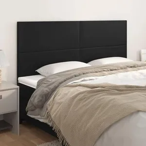 vidaXL Têtes de lit 4 pcs Noir 100x5x78/88 cm Similicuir pas cher