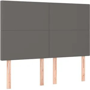 vidaXL Têtes de lit 4 pcs Gris 72x5x78/88 cm Similicuir pas cher