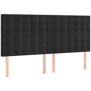 vidaXL Têtes de lit 4 pcs Noir 100x5x78/88 cm Velours pas cher