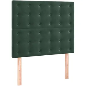 vidaXL Têtes de lit 2 pcs Vert foncé 80x5x78/88 cm Velours pas cher
