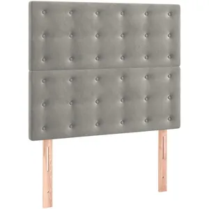 vidaXL Têtes de lit 2 pcs Gris clair 90x5x78/88 cm Velours pas cher