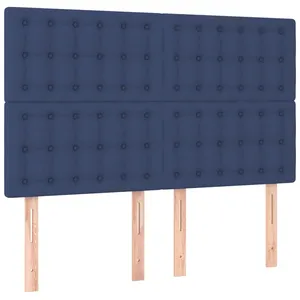 vidaXL Têtes de lit 4 pcs Bleu 72x5x78/88 cm Tissu pas cher