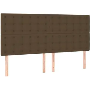 vidaXL Têtes de lit 4 pcs Marron Foncé 80x5x78/88 cm Tissu pas cher