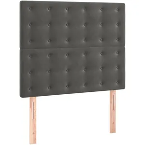 vidaXL Têtes de lit 2 pcs Gris foncé 100x5x78/88 cm Velours pas cher