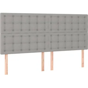 vidaXL Têtes de lit 4 pcs Gris clair 90x5x78/88 cm Tissu pas cher