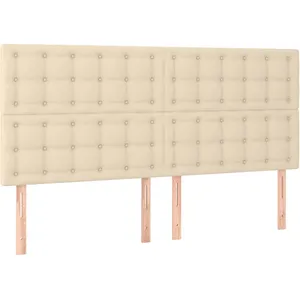 vidaXL Têtes de lit 4 pcs Crème 90x5x78/88 cm Tissu pas cher