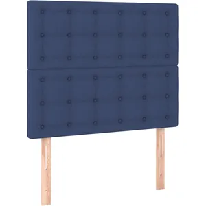 vidaXL Têtes de lit 2 pcs Bleu 90x5x78/88 cm Tissu pas cher