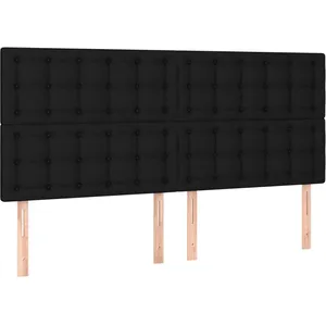 vidaXL Têtes de lit 4 pcs Noir 100x5x78/88 cm Tissu pas cher
