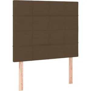 vidaXL Têtes de lit 2 pcs Marron Foncé 80x5x78/88 cm Tissu pas cher