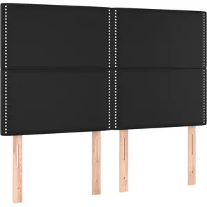 vidaXL Têtes de lit 4 pcs Noir 72x5x78/88 cm Similicuir pas cher