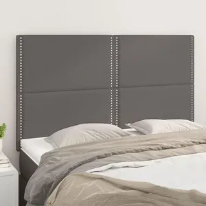 vidaXL Têtes de lit 4 pcs Gris 72x5x78/88 cm Similicuir pas cher