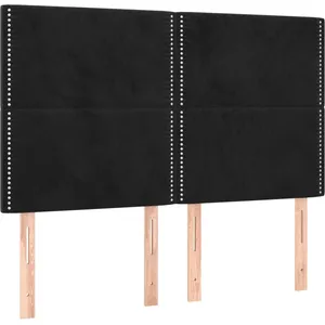 vidaXL Têtes de lit 4 pcs Noir 72x5x78/88 cm Velours pas cher