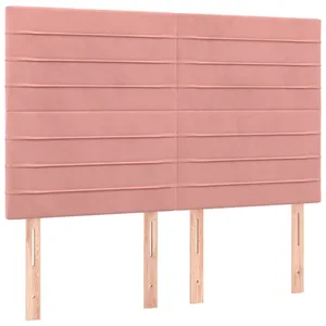 vidaXL Têtes de lit 4 pcs Rose 72x5x78/88 cm Velours pas cher