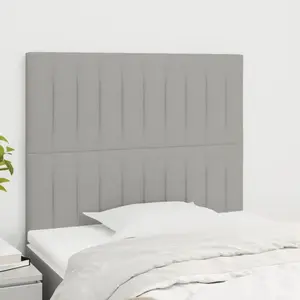 vidaXL Têtes de lit 2 pcs Gris clair 100x5x78/88 cm Tissu pas cher