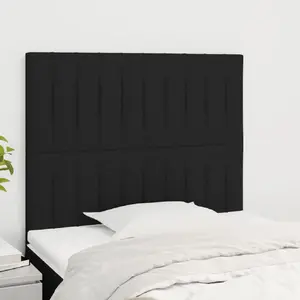 vidaXL Têtes de lit 2 pcs Noir 100x5x78/88 cm Tissu pas cher
