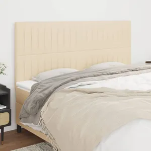vidaXL Têtes de lit 4 pcs Crème 90x5x78/88 cm Tissu pas cher