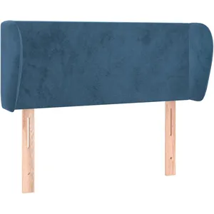 vidaXL Tête de lit avec oreilles Bleu foncé 83x23x78/88 cm Velours pas cher