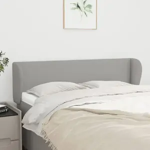vidaXL Tête de lit avec oreilles Gris clair 147x23x78/88 cm Tissu pas cher