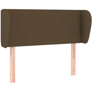 vidaXL Tête de lit avec oreilles Marron foncé 103x23x78/88 cm Tissu pas cher