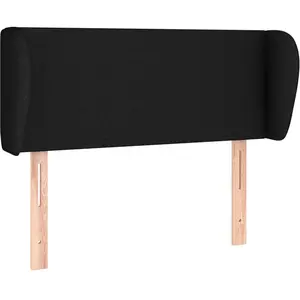 vidaXL Tête de lit avec oreilles Noir 93x23x78/88 cm Tissu pas cher