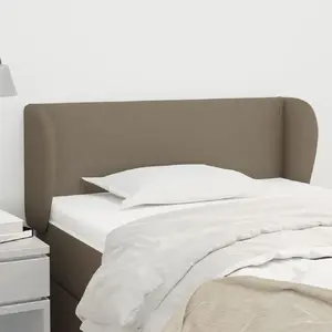 vidaXL Tête de lit avec oreilles Taupe 93x23x78/88 cm Tissu pas cher