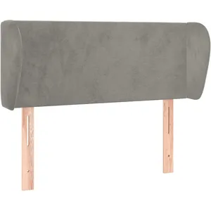 vidaXL Tête de lit avec oreilles Gris clair 83x23x78/88 cm Velours pas cher
