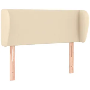 vidaXL Tête de lit avec oreilles Crème 83x23x78/88 cm Tissu pas cher