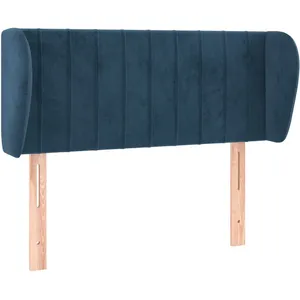 vidaXL Tête de lit avec oreilles Bleu foncé 103x23x78/88 cm Velours pas cher