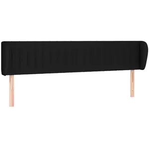 vidaXL Tête de lit avec oreilles Noir 183x23x78/88 cm Tissu pas cher