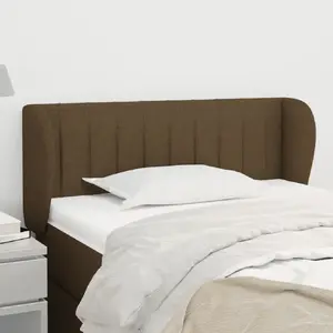 vidaXL Tête de lit avec oreilles Marron Foncé 83x23x78/88 cm Tissu pas cher
