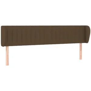 vidaXL Tête de lit avec oreilles Marron foncé 203x23x78/88 cm Tissu pas cher