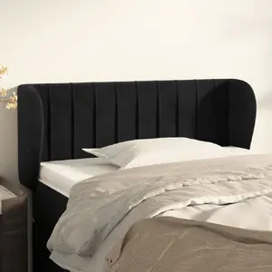 vidaXL Tête de lit avec oreilles Noir 83x23x78/88 cm Velours pas cher