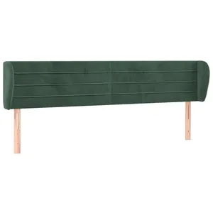vidaXL Tête de lit avec oreilles Vert foncé 183x23x78/88 cm Velours pas cher