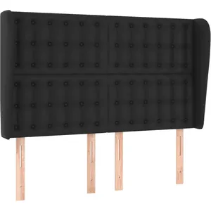 vidaXL Tête de lit avec oreilles Noir 147x23x118/128 cm Similicuir pas cher