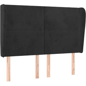 vidaXL Tête de lit avec oreilles Noir 147x23x118/128 cm Velours pas cher