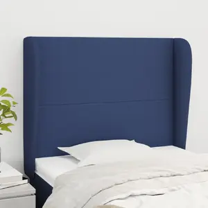 vidaXL Tête de lit avec oreilles Bleu 83x23x118/128 cm Tissu pas cher
