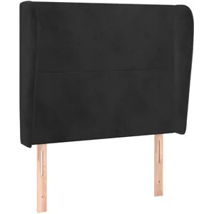 vidaXL Tête de lit avec oreilles Noir 83x23x118/128 cm Velours pas cher