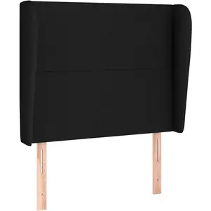 vidaXL Tête de lit avec oreilles Noir 83x23x118/128 cm Tissu pas cher