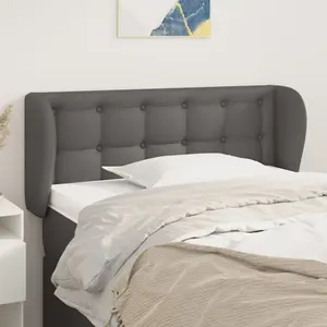 vidaXL Tête de lit avec oreilles Gris 93x23x78/88 cm Similicuir pas cher