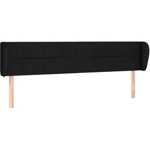 vidaXL Tête de lit avec oreilles Noir 163x23x78/88 cm Tissu pas cher