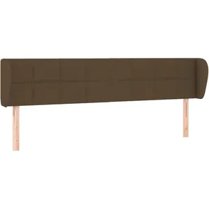 vidaXL Tête de lit avec oreilles Marron foncé 163x23x78/88 cm Tissu pas cher