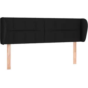 vidaXL Tête de lit avec oreilles Noir 147x23x78/88 cm Tissu pas cher