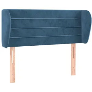 vidaXL Tête de lit avec oreilles Bleu foncé 103x23x78/88 cm Velours pas cher