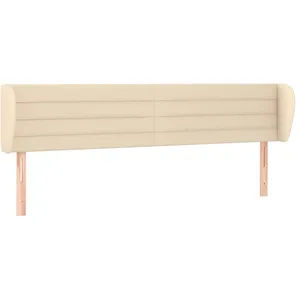 vidaXL Tête de lit avec oreilles Crème 183x23x78/88 cm Tissu pas cher